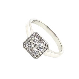 White Gold Diamond Cluster Ring
