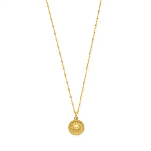 Gold Delicate Cube Chain Sun Catcher Necklace