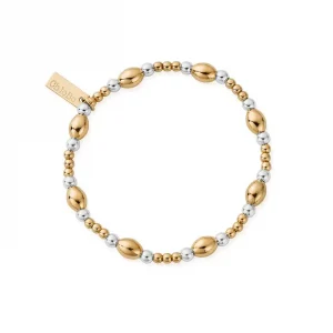 Mixed Metal Cute Oval Bracelet