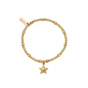 Gold Cute Sparkle Beaming Star Bracelet