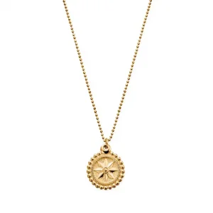 Gold Diamond Cut Chain With Bobble Compass Pendant