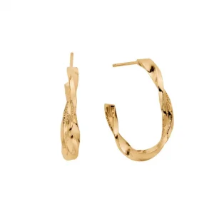 Gold Sun Twisted Hoops