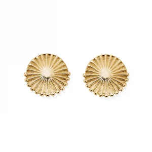 Gold Sunburst Stud Earrings