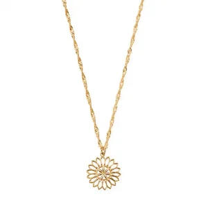 Twisted Rope Chain Flower Mandala Necklace