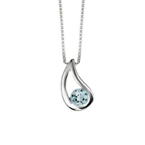 Silver Blue Topaz Checkerboard Pendant