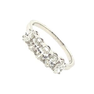 White Gold Oval Cut Diamond 5 Stone Ring
