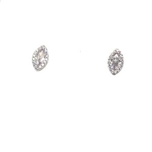 Silver Marquise Cut CZ Stud Earrings