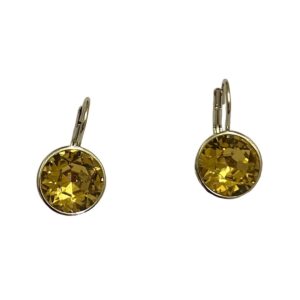 Silver Champagne Crystal Drop Earrings