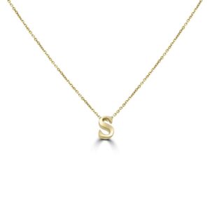 Yellow Gold Initial S Pendant