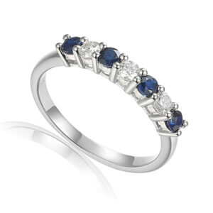 White Gold Sapphire & Diamond Ring
