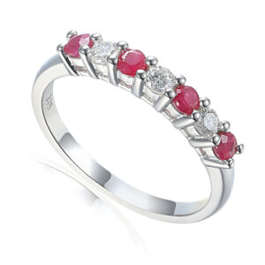 White Gold Ruby & Diamond Ring