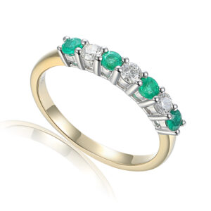 Yellow Gold Emerald & Diamond Ring