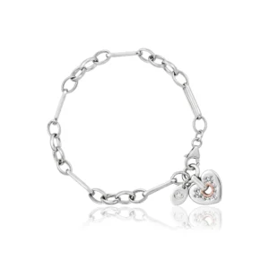 Cariad Sparkle Silver Heart Bracelet