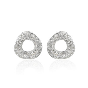 White Gold Diamond Knot Stud Earrings