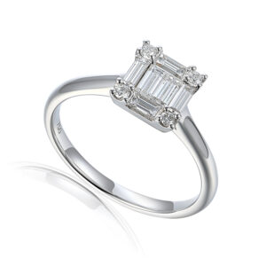 White Gold Diamond Cluster Ring