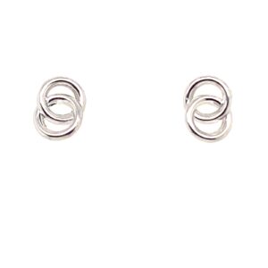 White Gold Knot Stud Earrings