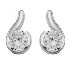 Silver Swirl Stud Earrings