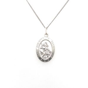 Silver Oval St Christopher Pendant