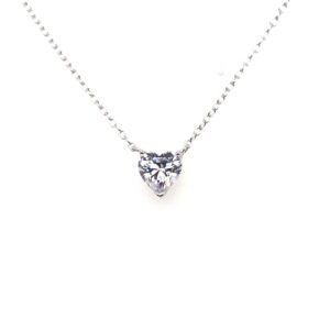 Silver CZ Heart Pendant