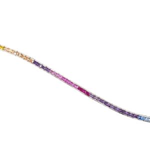 Silver Rainbow CZ Tennis Bracelet
