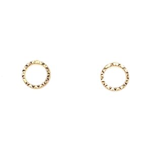 Yellow Gold Circle Stud Earrings