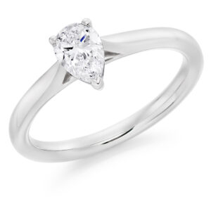 Platinum Pear Cut Diamond Solitaire Ring