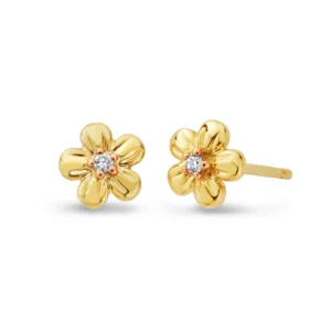 Forget Me Not Gold and Diamond Earrings