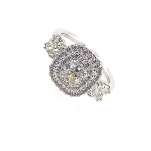Pre-Owned White Gold Diamond Halo Ring