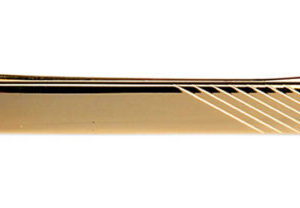 Diagonal Lines on End Gold Plated Tie Slide