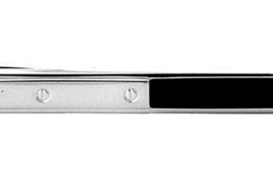 Half Onyx With Screw Design Rhodium Tie Slide