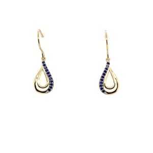 Yellow Gold Sapphire Drop Earrings