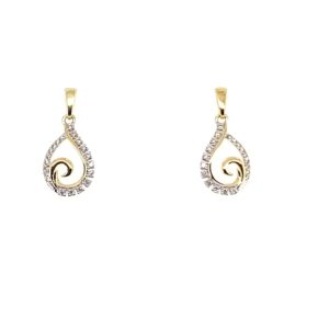 Yellow Gold Diamond Drop Earrings