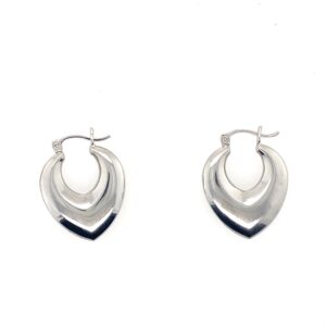 Silver Heart Hoop Earrings