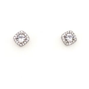 Silver CZ Stud Earrings