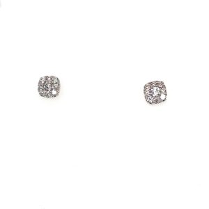 White Gold Diamond Cluster Stud Earrings