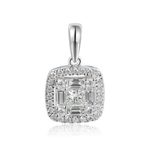 White Gold Diamond Cluster Pendant