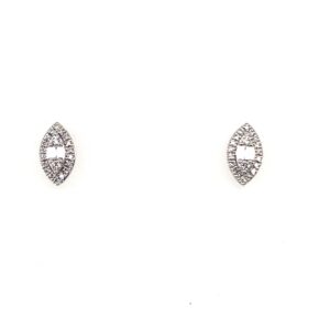 White Gold Diamond Cluster Stud Earrings