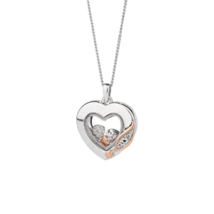 Past Present Future® Silver Inner Charm Heart Pendant
