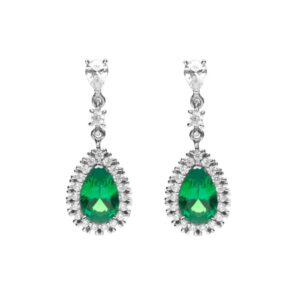 Diamonfire Teardrop and Pave Surround Earrings