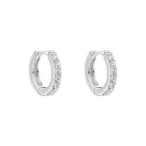 Silver Crystal Hoop Earrings