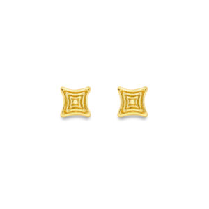 Yellow Gold Square Stud Earrings