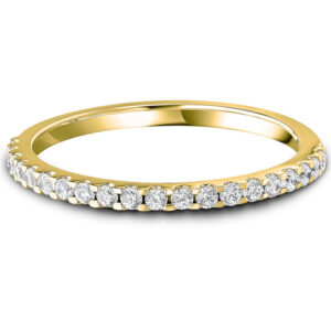 Yellow Gold Round Brilliant Cut Diamond Half Eternity Ring