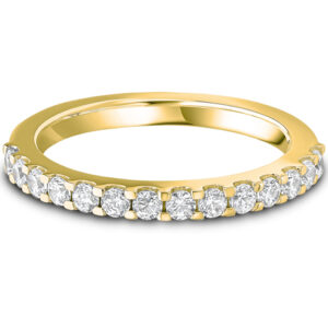 Yellow Gold Round Brilliant Cut Diamond Half Eternity Ring