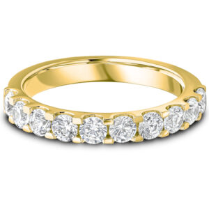 Yellow Gold Round Brilliant Cut Diamond Half Eternity Ring