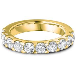 Yellow Gold Round Brilliant Cut Diamond Half Eternity Ring