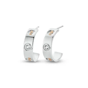 Insignia Sterling Silver Half-Hoop Earrings with Topaz