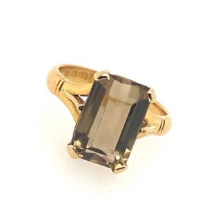 Pre-Owned Yellow Gold Smoky Quartz Ring