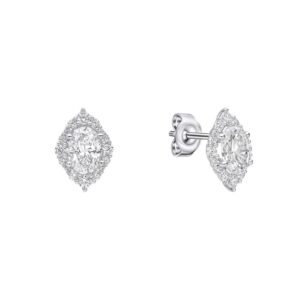 Diamonfire Oval Cluster Stud Earrings