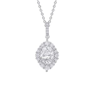Diamonfire Oval Cluster Pendant