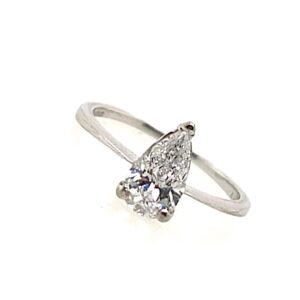 Pre-Owned White Gold Pear Cut Diamond Solitaire Ring